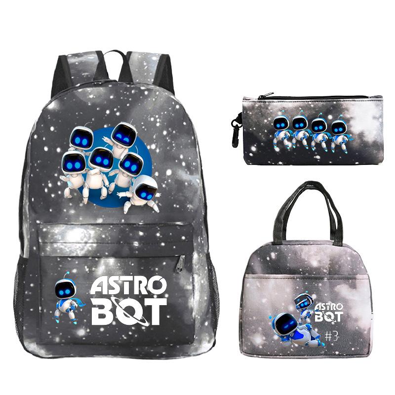 Neues Astro Bot Spiel Merchandise Druck Grund- und Sekundarschule Schultasche Außenhandel Freizeit Kinder Federmäppchen Lunchtasche