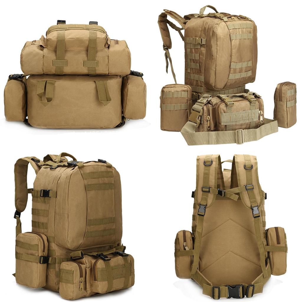Large Capacity 65l Outdoor Military Tactical Sportbag With Multipockets And Breathable Padding Shoulder Straps