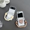 Glass Heart-shaped Airbag Holder Phone Case for Samsung Zflip6 Handheld Chain Xlip Flip Folding Screen Ins