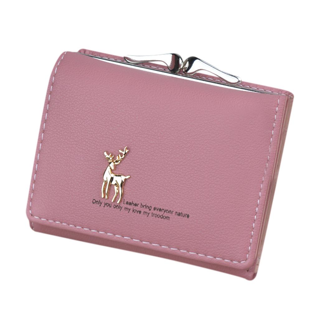 Women Wallets Short  Deerlet  Coin Purse Card Holder Bag