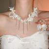Bohemian shell pearl necklace earrings set, new holiday style niche design jewelry women