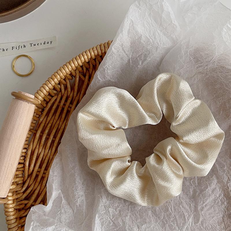 Vintage Crystal Satin Large Intestine Ring Premium Hair Band Headband Rubber Band Head Flower Hair Accessories Women
