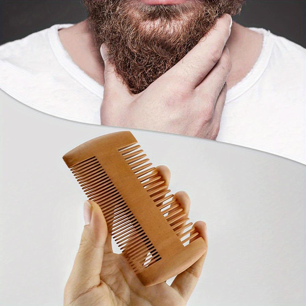 Double-Sided Wooden Beard Comb for Men's Grooming
