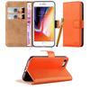 (Orange) Für iPhone 8 Premium Leder Brieftaschenhülle Abdeckung