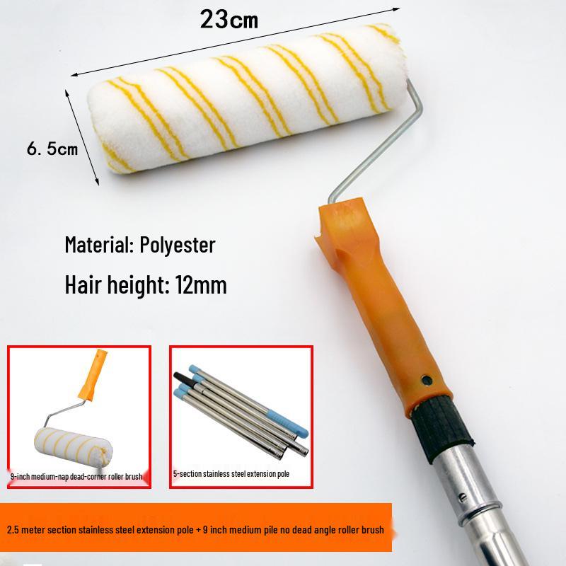 Adjustable Stainless Steel Telescopic Handle Waterproof Paint Roller Brush
