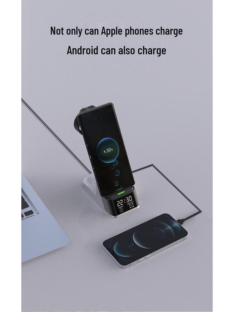 Six-in-One Wireless Charger for Apple Watch, Earbuds & Phones - Fast Wireless Charging
