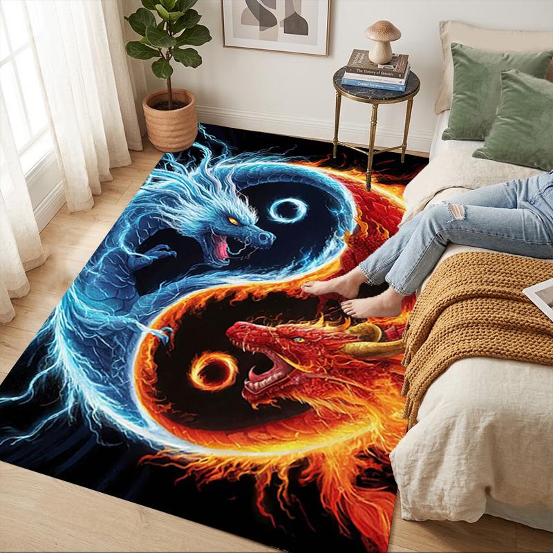 Yin Yang Dragons Living Room Nonslip Area Rug Soft Carpet For Bedroom Game Playroom Sofa Office Home Decor Doormat Christmas Gift C9301995