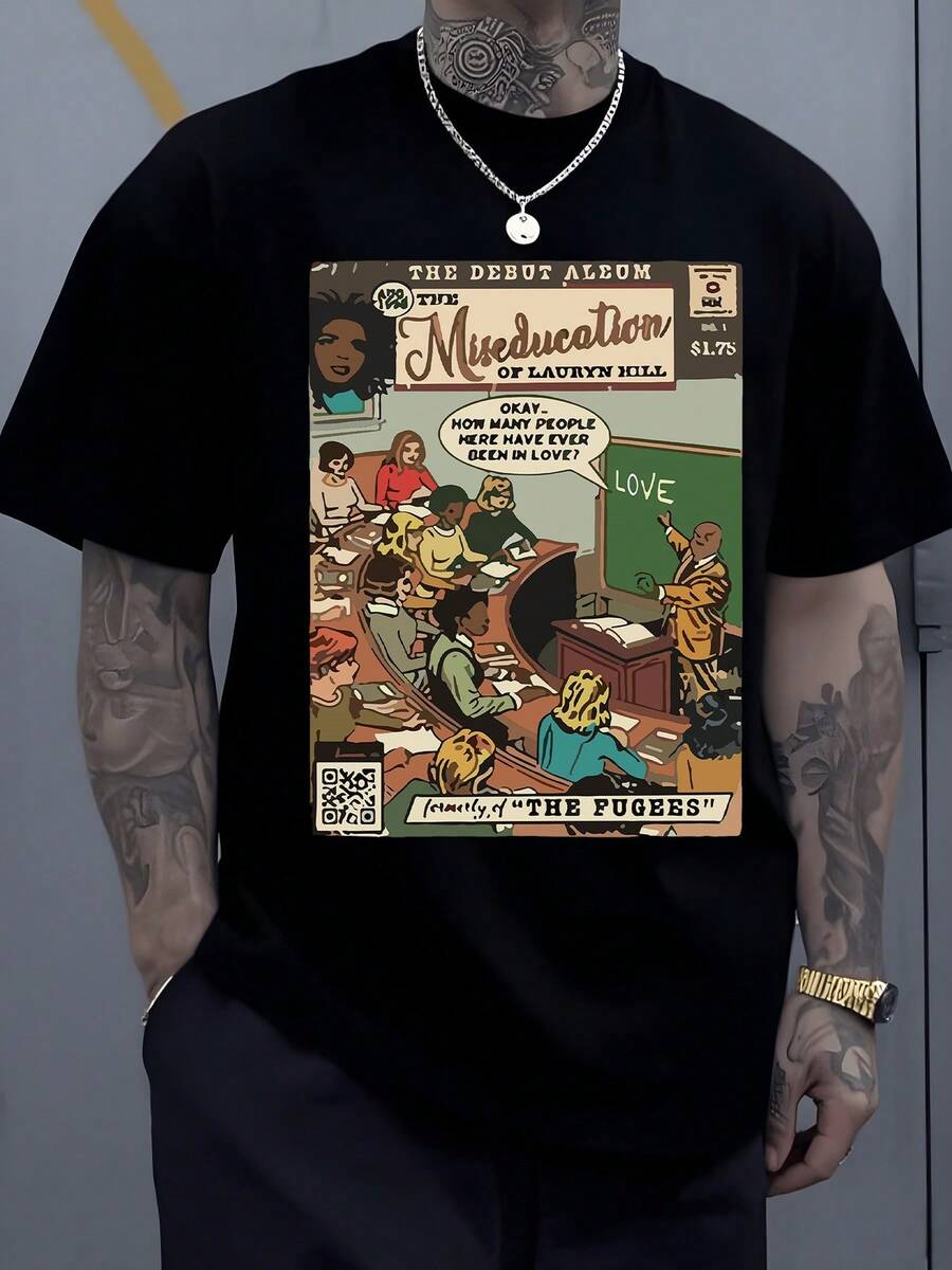 

The Miseducation Of Lauryn Hill Album Cover Graphic Portrays A Classroom Scene Where A Teacher Asks 5XL різнокольоровий