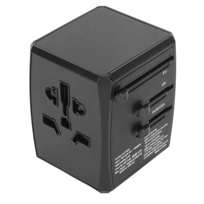 Universal Travel Adapter Wall International Charger with USB C Ports 8A USB Ports for USA    Black