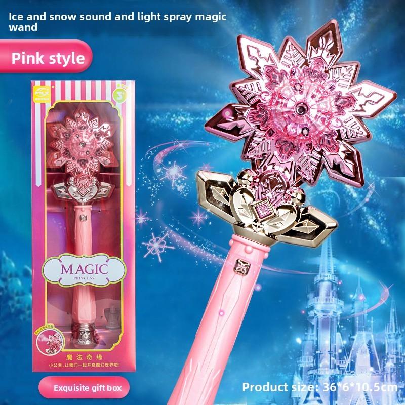 

Girls Light Up Fairy Wand With Sound Effects And Spray For Kids Magical Play Gift Pink Magic Wand
