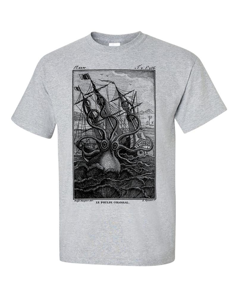 Kraken Le Poulpe Colossal Giant Octopus Pierre Dnys de Montfort TShirt