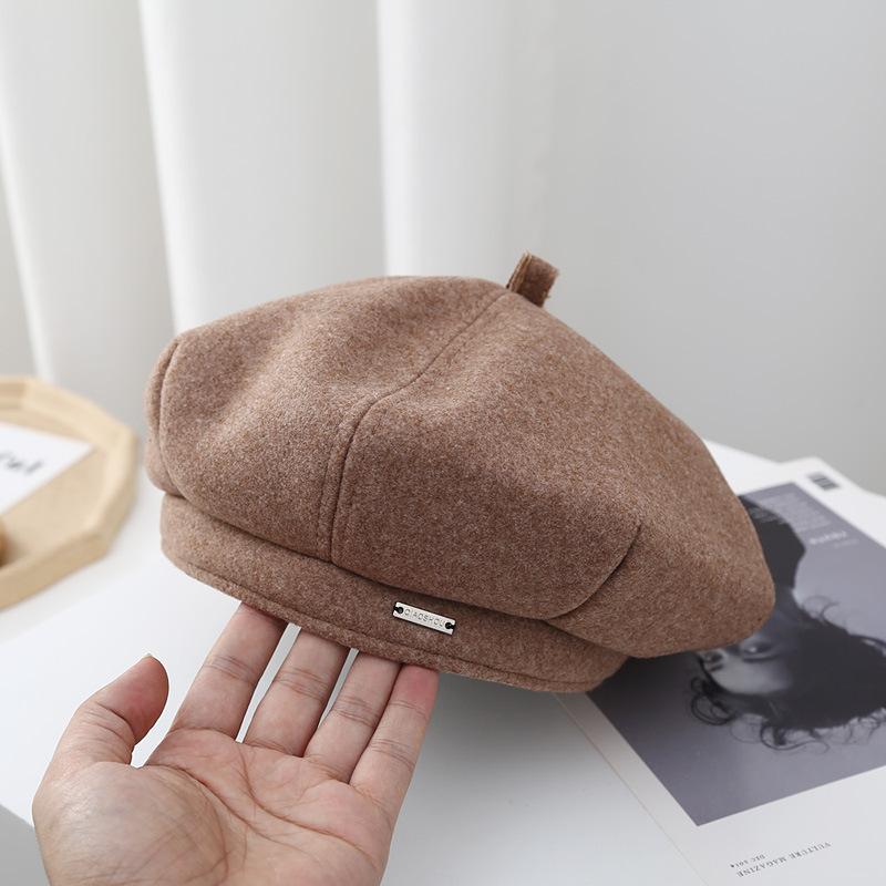 

Корейская шляпа Женская модная осенне-зимняя шерстяная беретка с маленьким лицом и большой головой Берет Универсальная ретро шляпа художника one size fits all