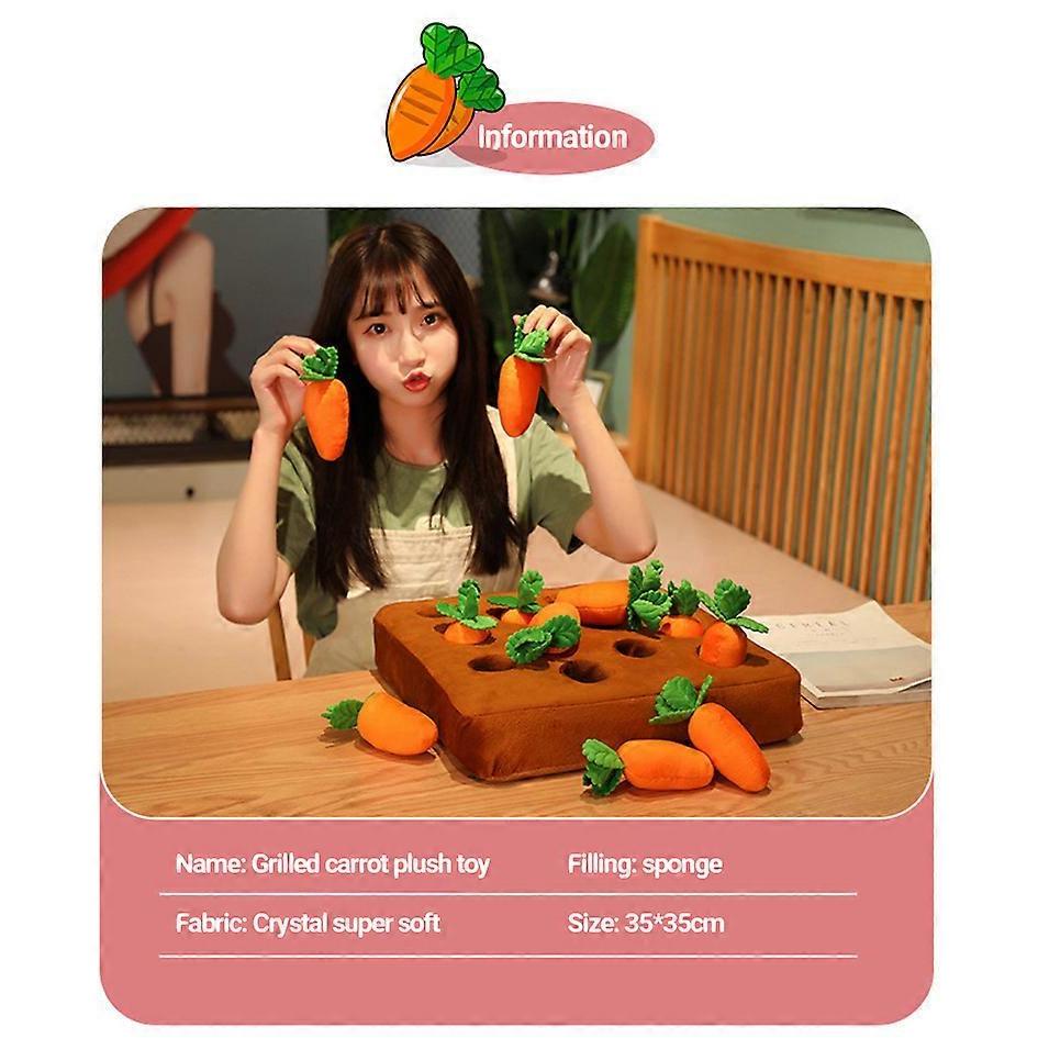 Interactive Dog Toys,Carrot Snuffle Mat for Dogs Plush Puzzle Toys 2 in 1 Nosework Feed Games for Pet Stress Relief