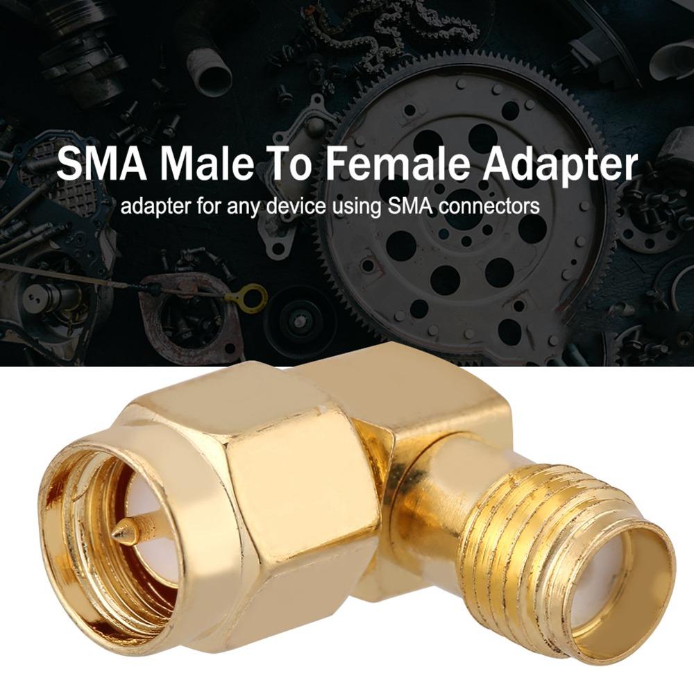 4PCS Gold Plated Contacts SMA Male To Female Adapter 90 Degree Coaxial Connector  Two-Way Radio