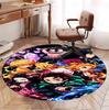 Demon Slayer Pattern Round Rug, Indoor/Outdoor Mat, for Picnic, Gameroom, Bedroom, Office, Living Room, Home Decor Carpet, Birthday Gift