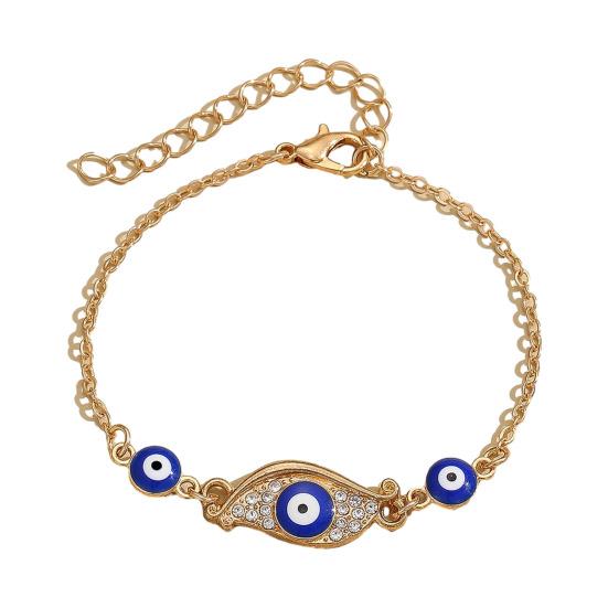 Evil Eye Bracelet Hand of Fatima Women Bracelet Adjustable Chain Blue Evil Eye