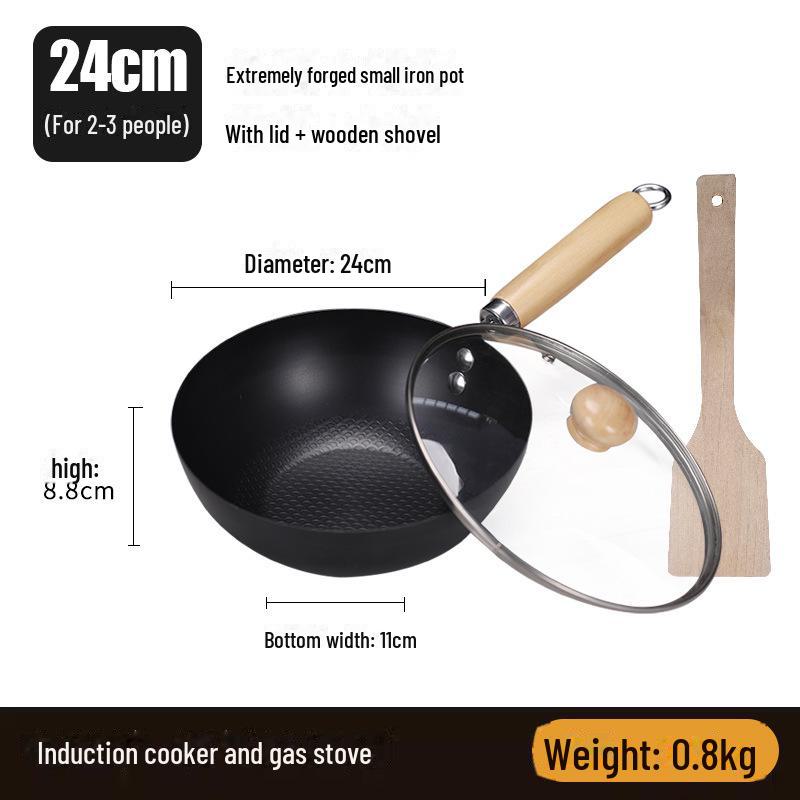 Mini tigaie neacoperită de 20 cm pentru mașina de gătit cu inducție - compactă, ușoară, ideală pentru utilizarea de o singură persoană