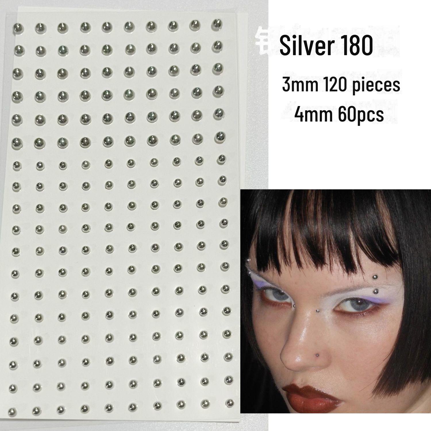 

Украшения для лица и тела: Наклейки на брови, губы, нос и ногти для музыкальных фестивалей и не только double size 180 pieces серебряный