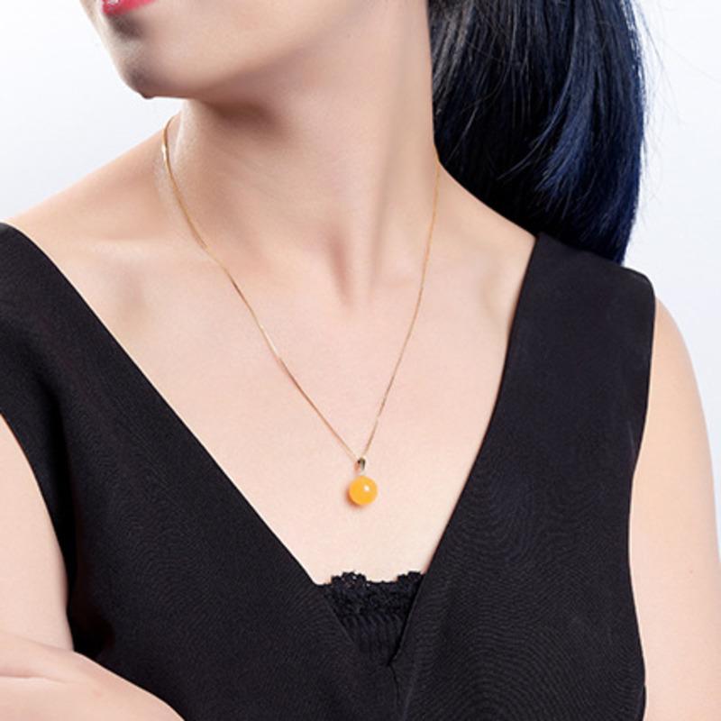 BELLA BOX Classic Round Pendant For Women Fine Wedding Engagement Fine Jewelry Gift