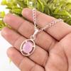 Rose Chalcedony Stone Art Deco Birthday Gift Pendant Jewelry 925 Sterling Silver PP-6-13