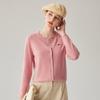 Women's 100% Cashmere Round Neck Cardigan