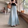 Retro Denim Mini Skirt Women's Spring Large Size Long A- Line Loose Slimming Bodycon Skirt