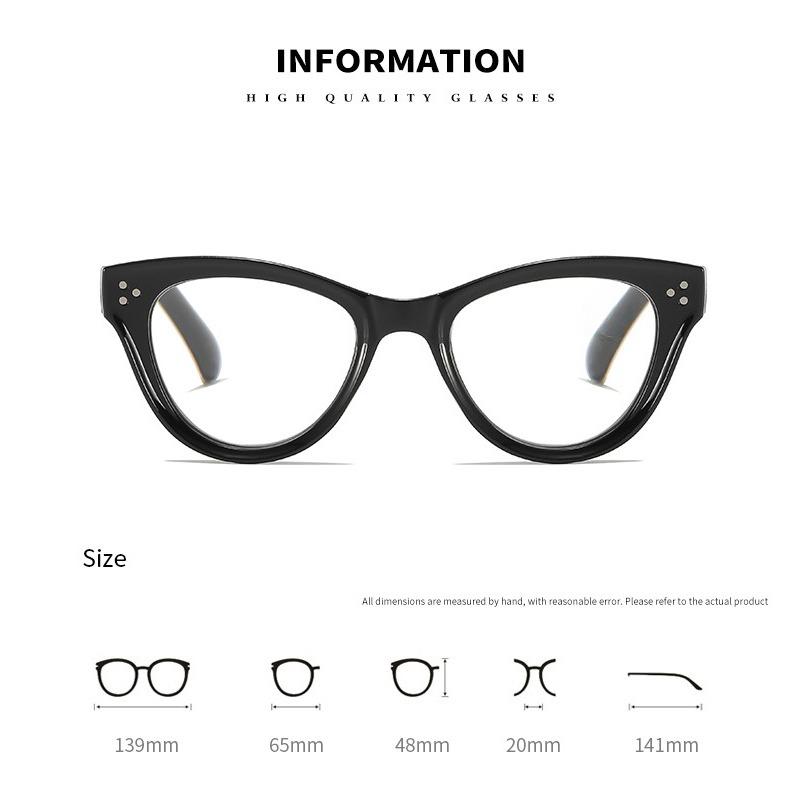 Large-Frame Cat-Eye Presbyopia Glasses Women's INS Style Blue Light Blocking Reading Glasses with Plus Diopters 0 To +4.0