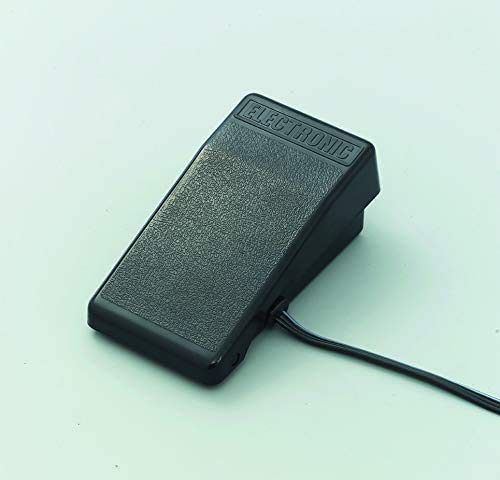 Janome Genuine Electronic Sewing Machine Foot Controller (black, Round 3-pin Plug). Plug Size: 26mm (vertical) X 12mm (horizontal).
