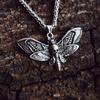 Halloween Dead Head Skull Pendant Women Moth Necklace for Christmas Gift