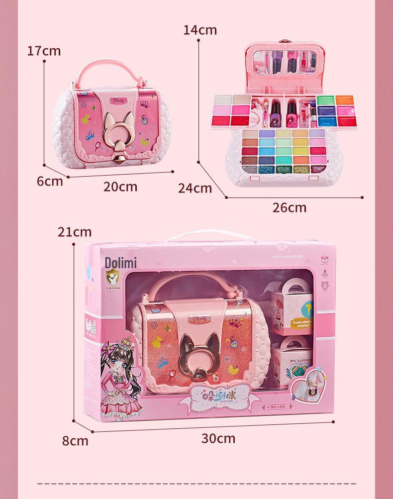 Prinzessin Make-up Set für Mädchen - Kosmetikkoffer mit Lippenstift & Nagellack