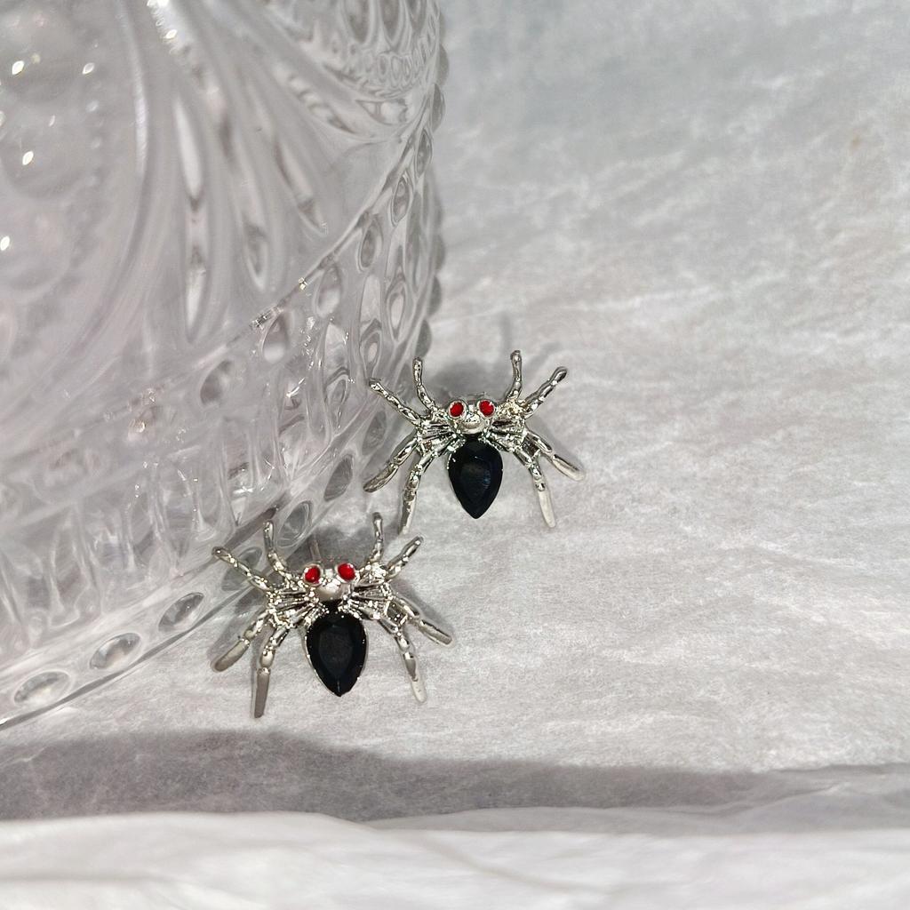Set da 6 orecchini a lobo con personalità, Orecchini a lobo Ragno Fiore Diamante Scintillante Stile Dolce e Cool, Temperamento Piccolo ed Esquisito