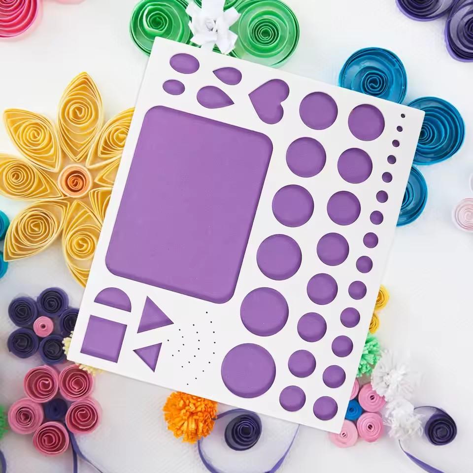 Paper Quilling Template Board Eva Mold Portable Ergonomic Design for DIY Paper Craft Cards Wall Decor Quilling Slotted Tool