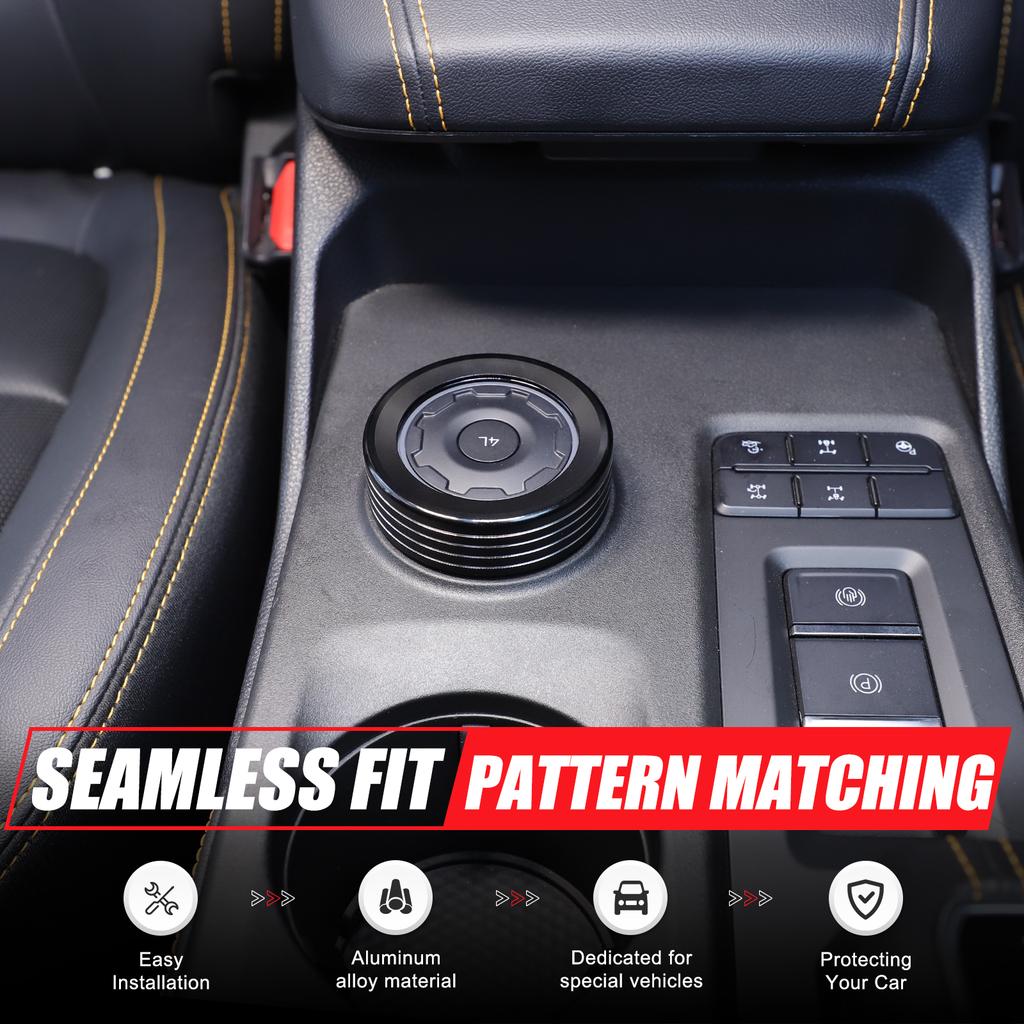 Black Alloy DRIVE MODE Adjust Knobs Ring Cover for Ford Ranger -2024