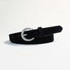 Luxury Design Suede Leather Belt Pin Buckle Vintage Women Waist Belt Versatile Retro Frosted Thin Waistband Jeans Decoration