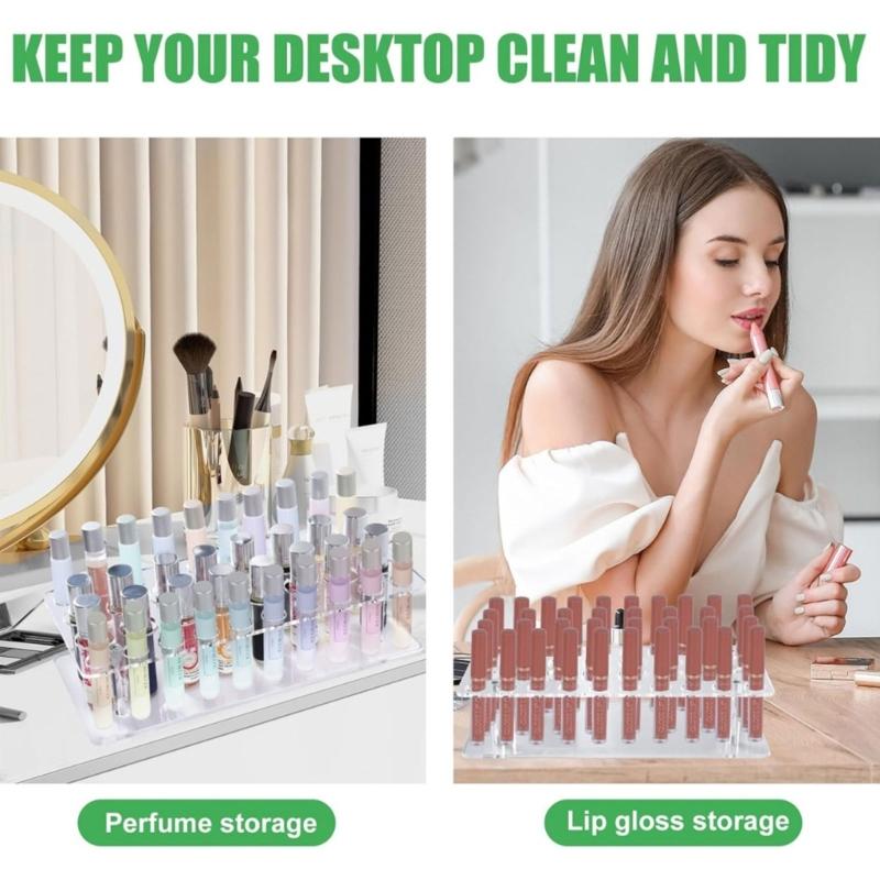 Modern Acrylic Cosmetic Shelf With 36 Compartments For Luxurious Perfumes Collection Organization