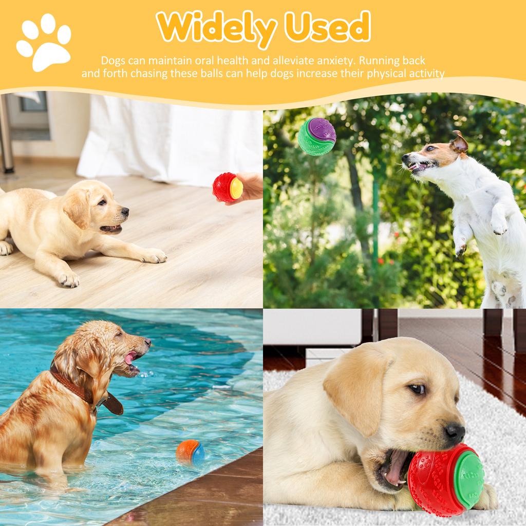 6 bucăți bile scârțâitoare jucării câini jucării interactive jucărie de mestecat pentru câini pentru câini curățarea dinților pentru animale de companie, rezistență la mușcături, articole pentru animale de companie