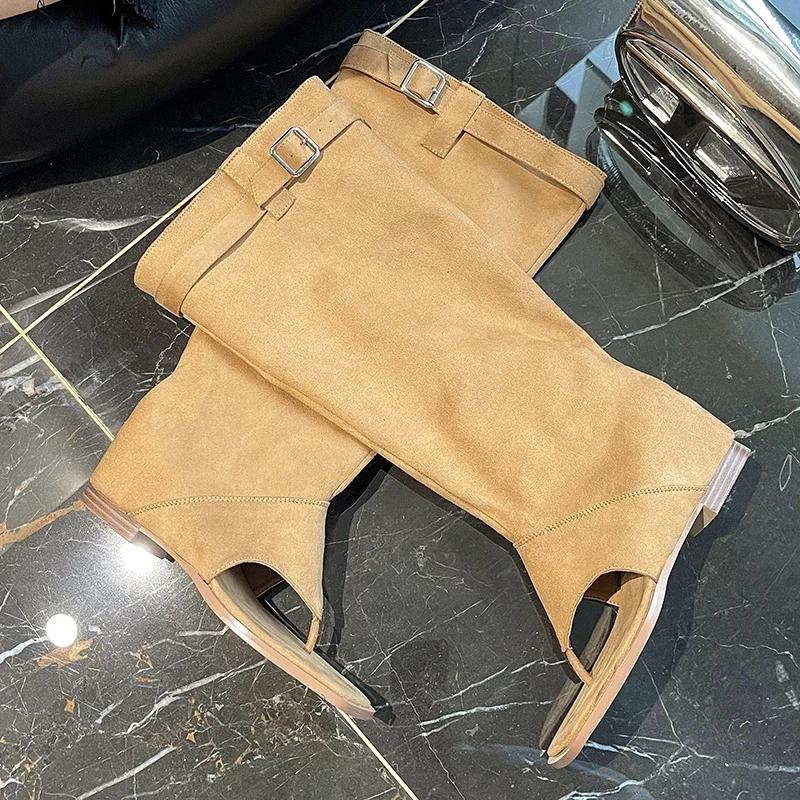 fashion Rome Style Women Western Cowboy Boots Fashion Clip Toe Internal Elevation Spice Girls Outdoor Trouser Boots