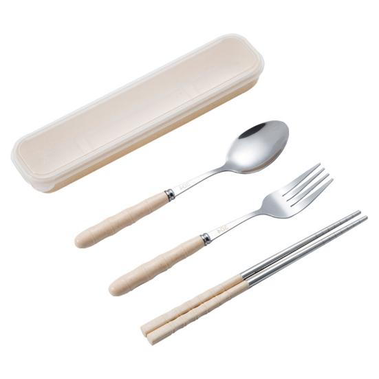 1 Set Dinner Fork Anti-slid Handle Food Grade Materials Stainless Steel Heat-resistant Easy to Clean Cutlery Set for Home