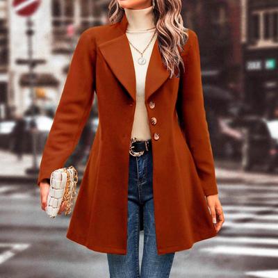 Fashion Women Trench Coat Autumn Winter Streetwear Suit Collar Button Elegant Lady Coat Trench Slim Versatile Clothing