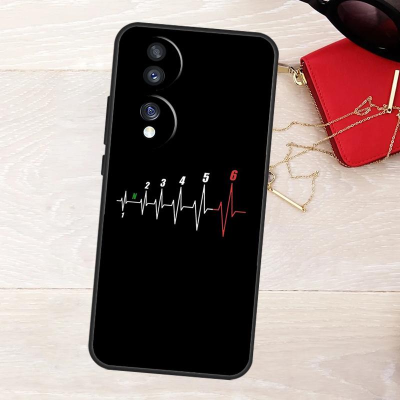 Motorcycle Heartbeat Case For Honor 200 400 Pro 50 70 90 Lite X9a X9b X9c X9d X8a X8b X8c Magic 5 6 7 8 Pro Cover