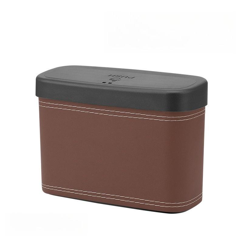Multi-functional Car Trash Bin Universal Backrest Storage Box Hanging Vehicle Garbage Dust Case Pressing Trash Can Accessories