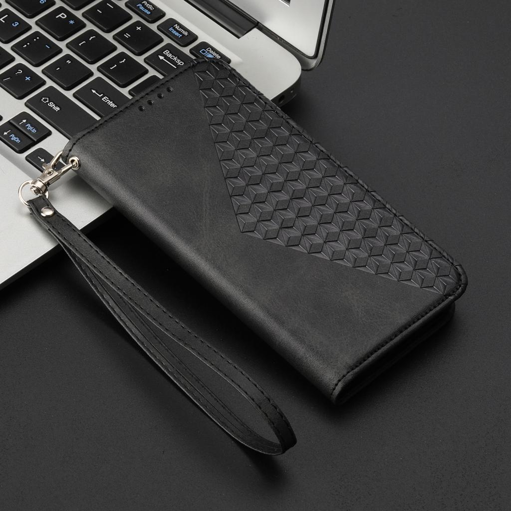Applicable to Huawei URA 80ULTRA rhombus calf pattern leather case Honor 600Pro clamshell business suction case