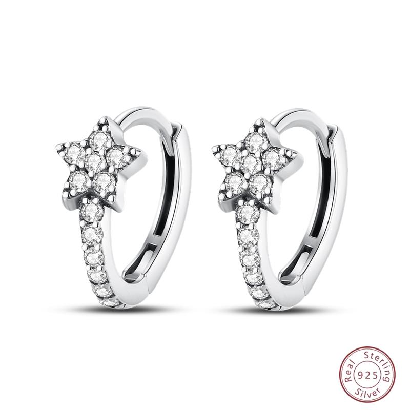 925 Ayar Burgu Halka Küpeler Minimalist Altın Yuvarlak Moda Zirkon Tokalı Düğün Takısı Kadınlar İçin Hediye