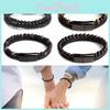 Modern Men's Bracelet With Volcanic Stone Beads Alloy Clasp And Premium Faux Leather