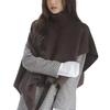 Cloak Scarf Women Solid Color Irregular Cut Cape Thickened Warm Knit Turtleneck Sweater Irregular Design Shawl Wrap