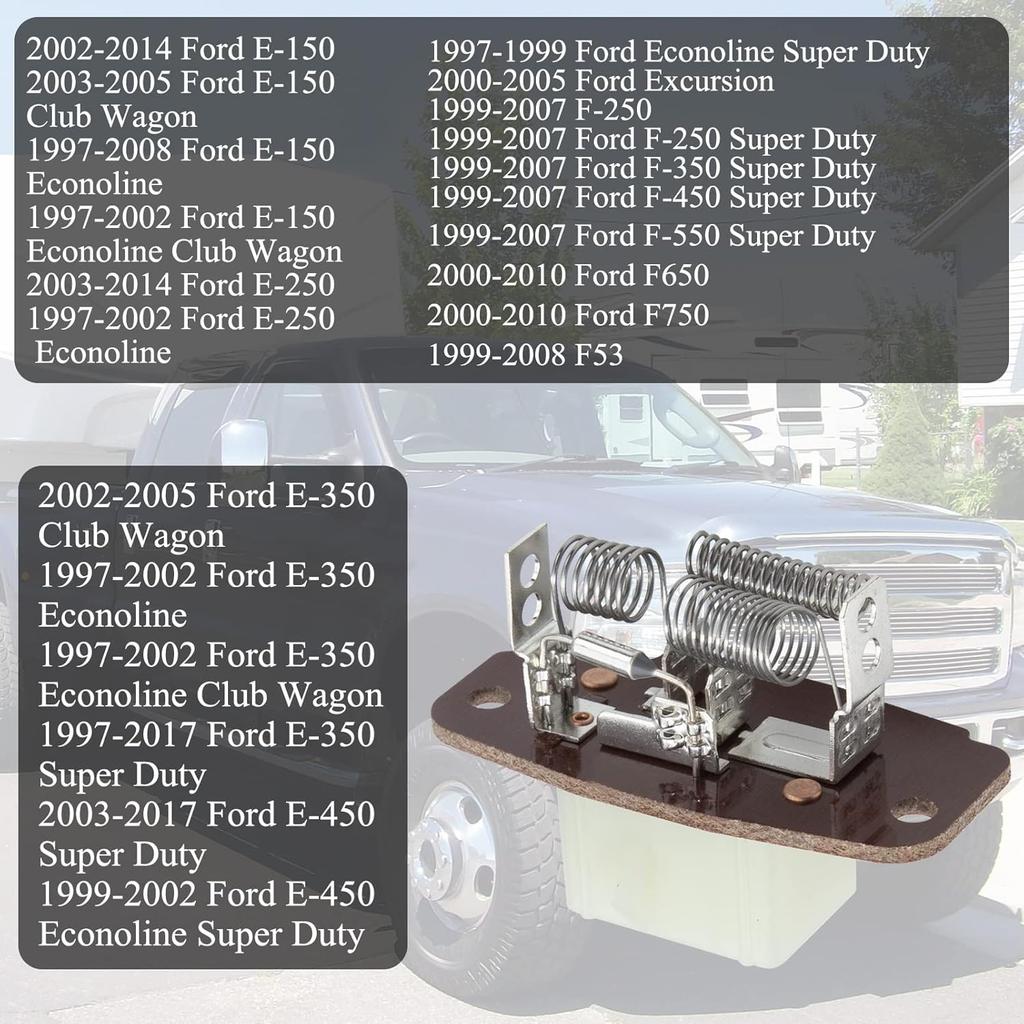 HVAC Blower Motor Resistor Replaces YH-1697 Fit For Ford 1997-2014 E150 E250, 1997- E350, 2000-2005 Excursion, 1999-2007 F250 F350 F450 F550 Super