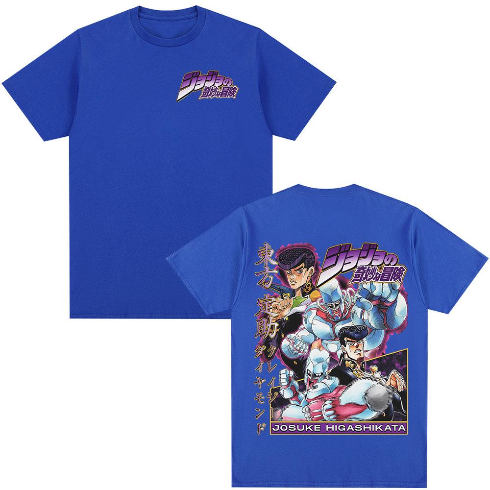 Anime JoJo Bizarre Adventure Josuke Higashikata Tshirts Mens Women Cotton Casual Oversized Short Sleeves T Shirt Streetwear