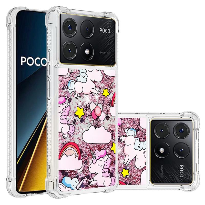 Poco X6 Pro Case For Xiaomi Poco X6 Pro Cover Painted Pattern Quicksand Liquid Cover for Xiomi PocoX6 X 6 X6Pro Phone Case Funda