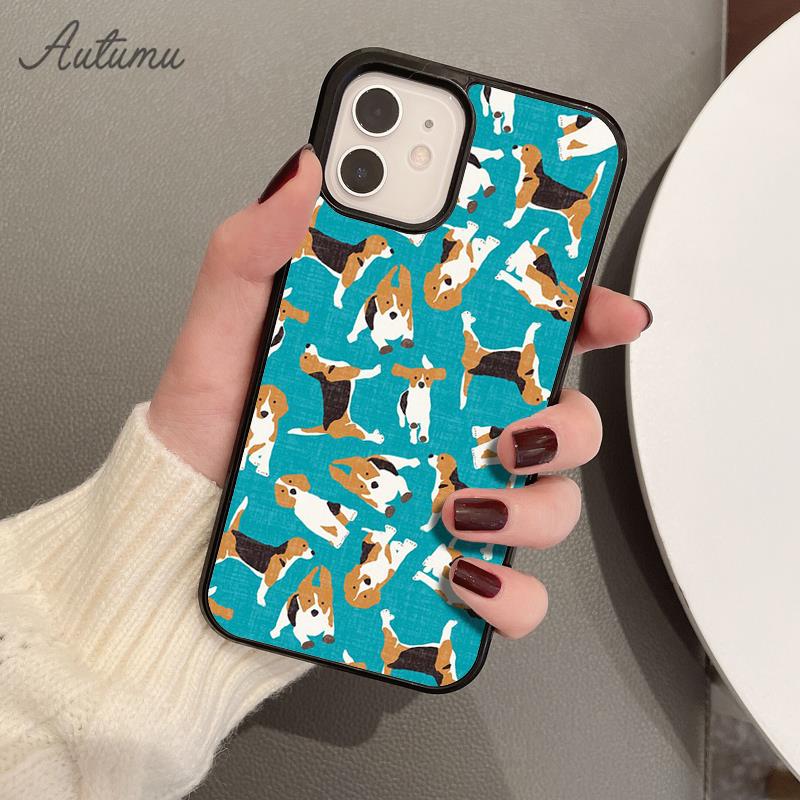 Beagle Floral Dog Phone Case for iPhone 11 12 13 14 Pro Max Mini X XR XS SE 2020 6S 7 8 Plus Samsung Galaxy S21 S22 Cover Shell