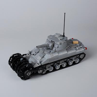 Militärszene Sherman Minenräumpanzer Raupenfahrzeug Miniaturfahrzeug Kleine Partikel Baustein